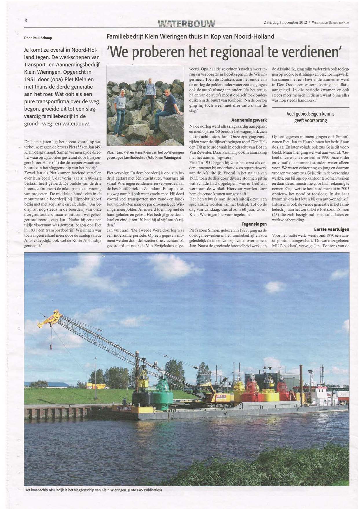 Familiebedrijf Klein Wieringen thuis in Kop van Noord-Holland