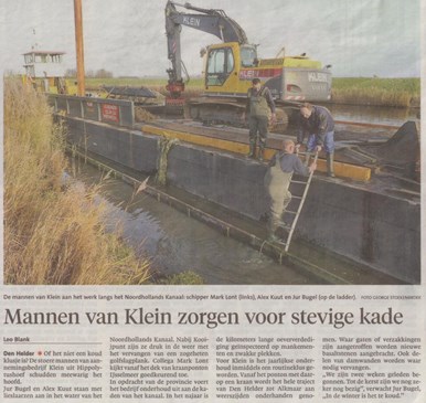 Mannen van Klein zorgen voor stevige kade