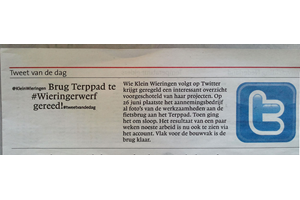 Klein Wieringen in Tweet van de dag in het Noordhollandsch Dagblad!